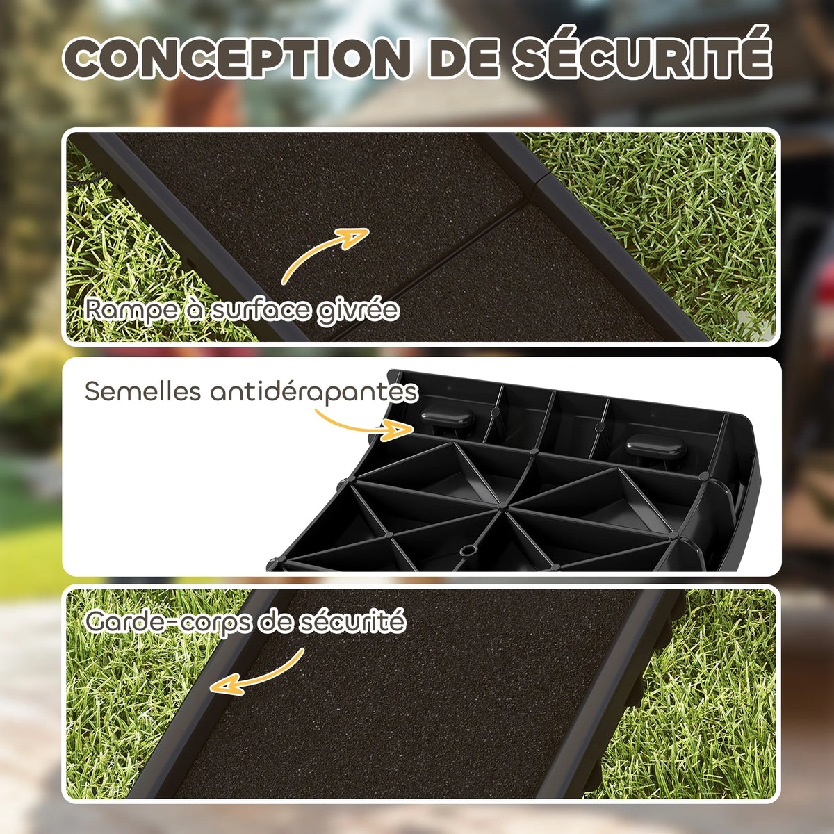 PawRamp — Rampe pliable pour chien, pente douce et surface antidérapante