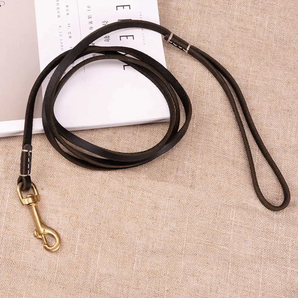 Pawstige — Laisse en cuir véritable souple pour chien
