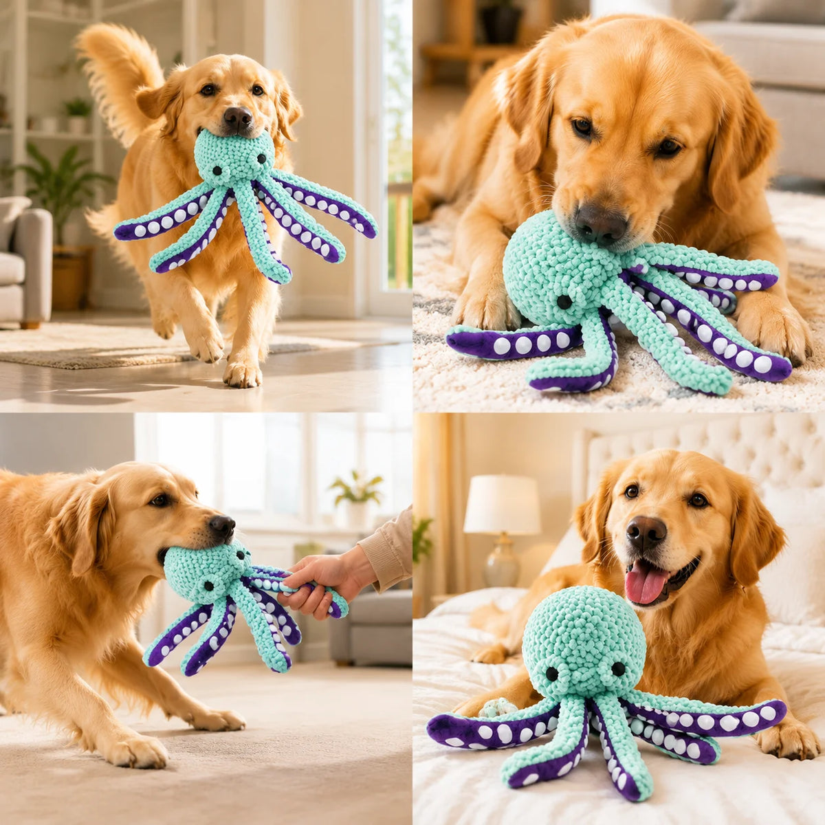 Octopus — Jouet poulpe sonore indestructible pour chien