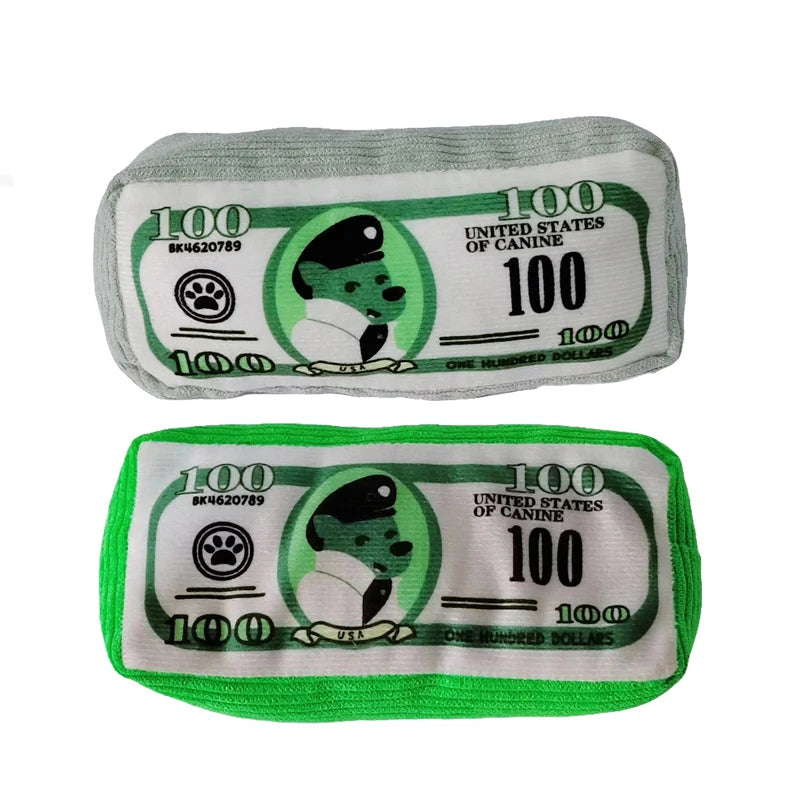 Cash Dog — Jouet couineur en forme de liasse de billets pour chien