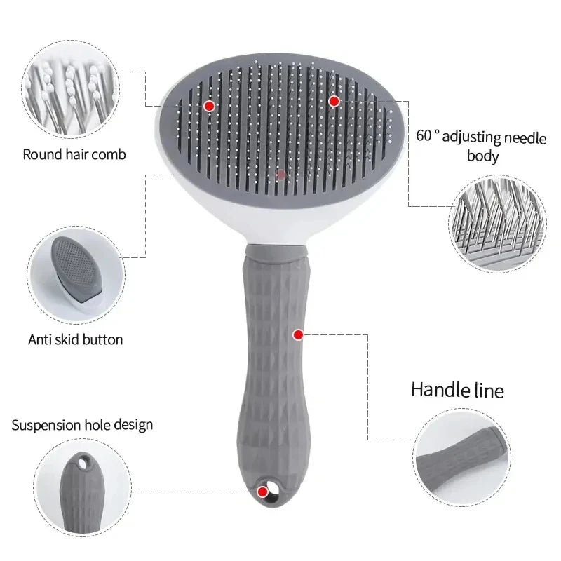 ToutouPropre — Brosse auto-nettoyante pour chien et chat, tous types de pelage