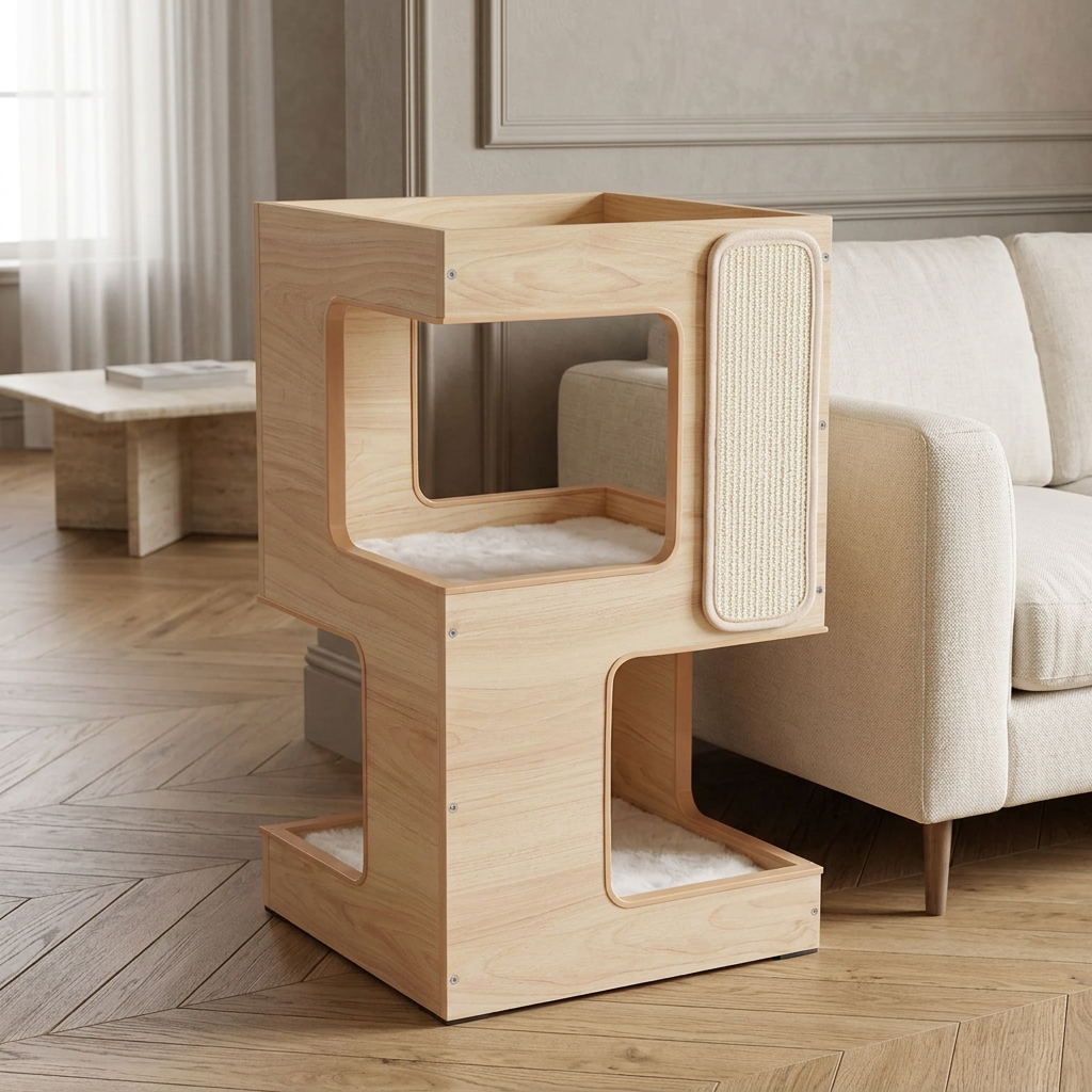 Refuge Noma bois clair dans un salon raffiné