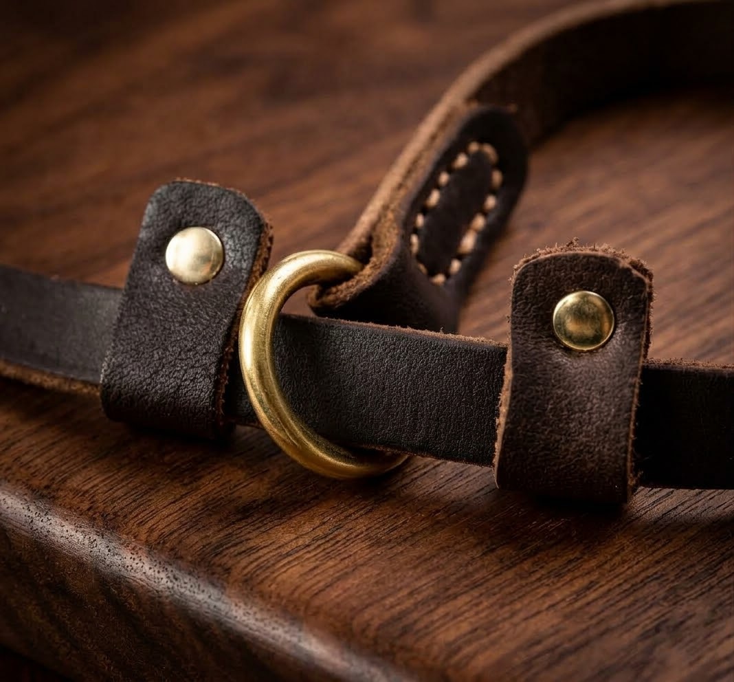Laisse Eden — Cuir véritable, contrôle doux pour grand chien