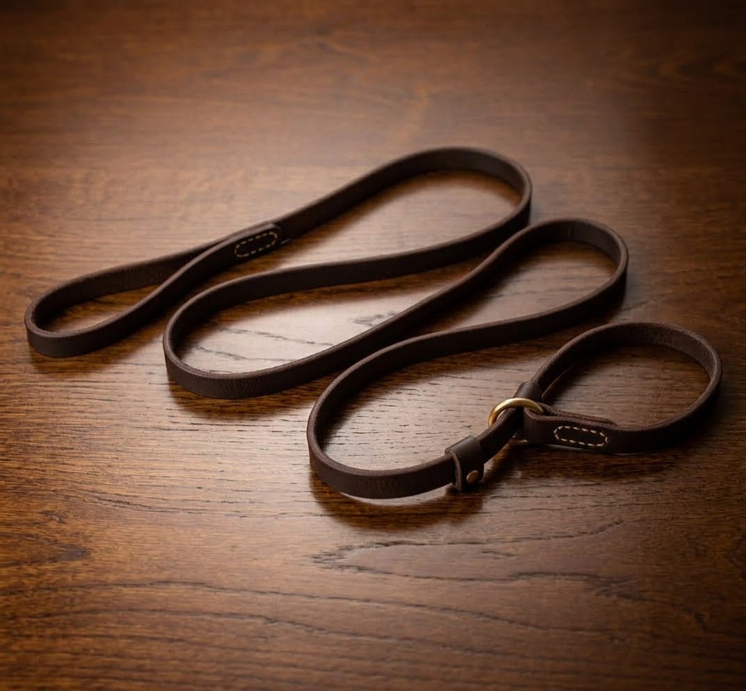 Laisse Eden — Cuir véritable, contrôle doux pour grand chien