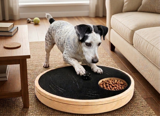WoodPlay 3-en-1 — Plateau d’enrichissement en bois pour chien et chat