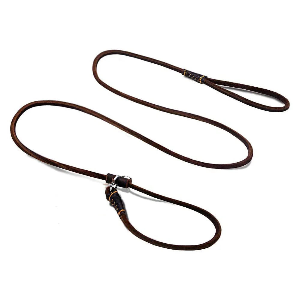 SlipPaw — Laisse lasso en cuir souple pour chien et chiot