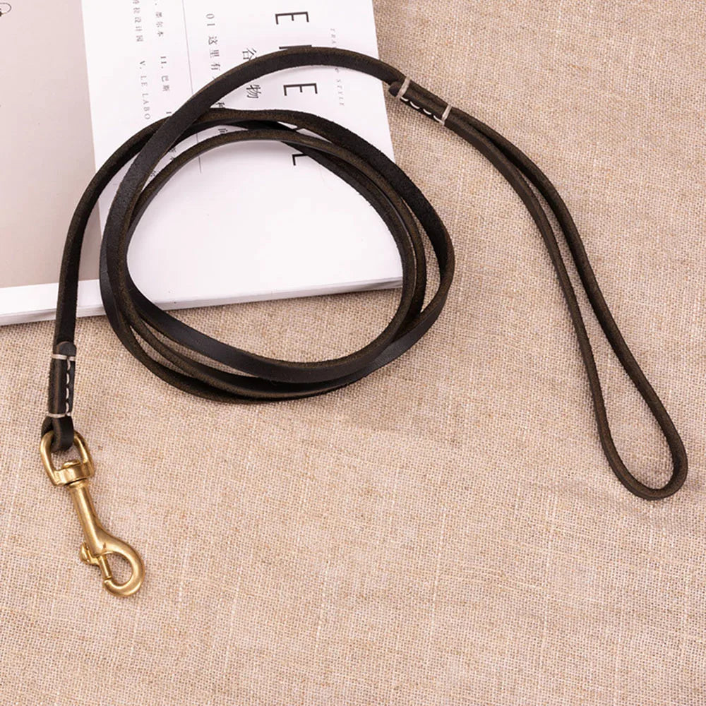Pawstige — Laisse en cuir véritable souple pour chien