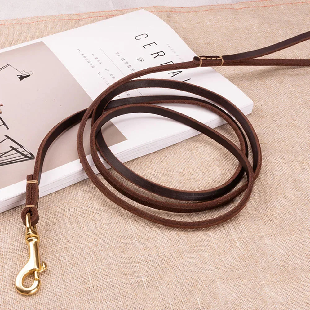 Pawstige — Laisse en cuir véritable souple pour chien