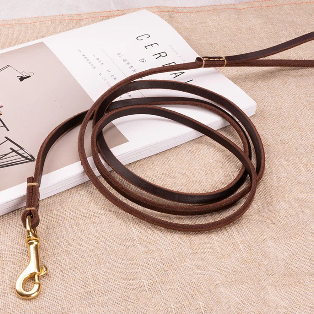 Pawstige — Laisse en cuir véritable souple pour chien