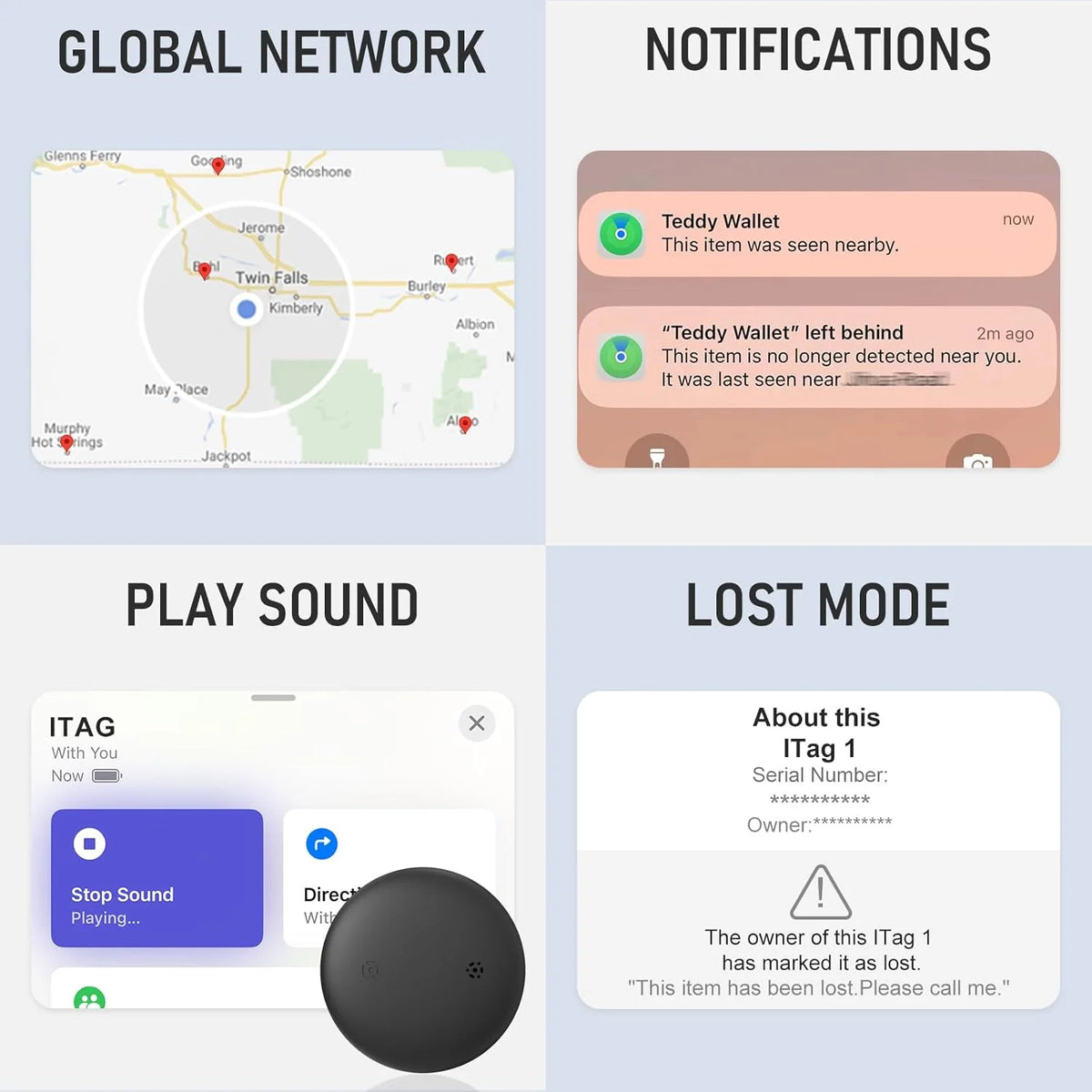 NeverLost — Traceur Bluetooth compatible Apple Find My