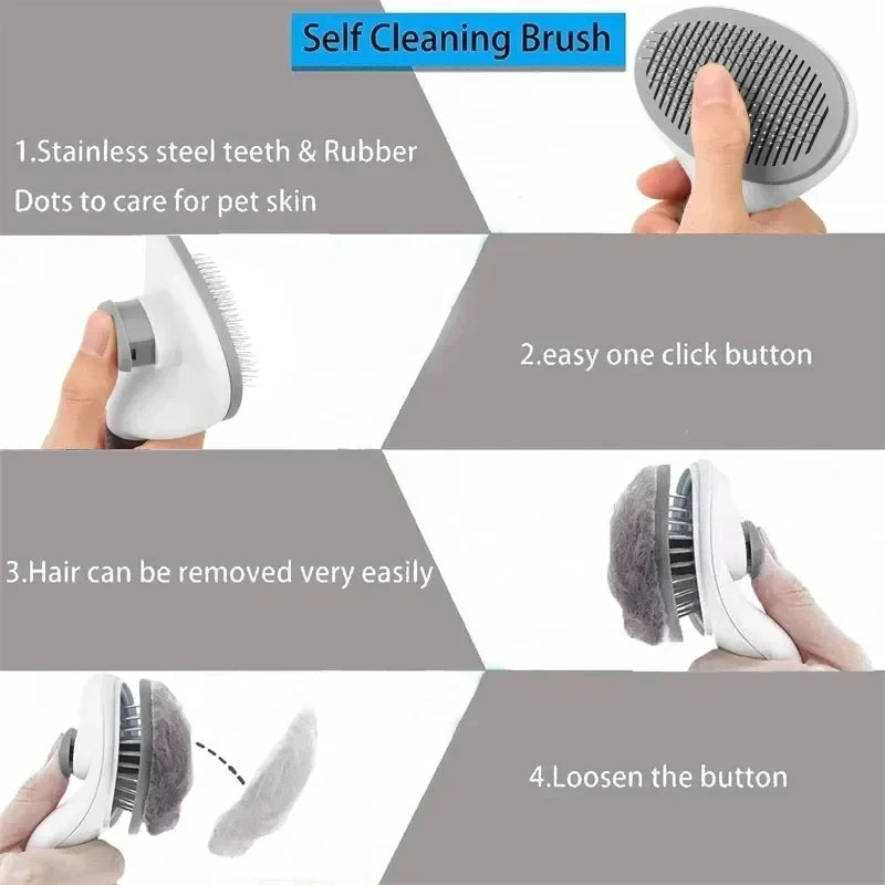 ToutouPropre — Brosse auto-nettoyante pour chien et chat, tous types de pelage