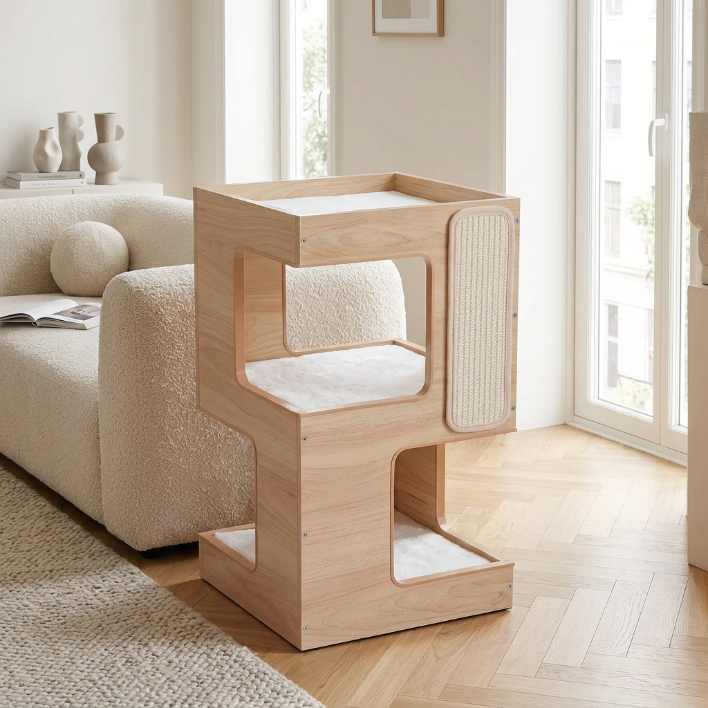 Refuge Noma bois clair dans un salon scandinave